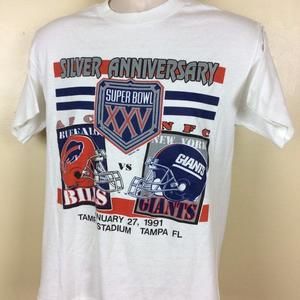 Vtg 1991 Super Bowl Xxv Buffalo Bills New York Giants Shirt, Gift For Fans